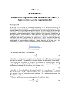 Ph 3324 In-lab activity: Temperature Dependence of Conductivity in a Metal, a