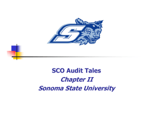 Chapter II Sonoma State University SCO Audit Tales