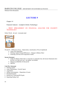 LECTURE 9 BARUCH COLLEGE Chapter 14 Financial Analysis – example (Celerity Technology)