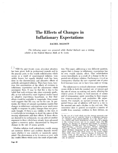 The Effects of Changes in Inflationary Expectations