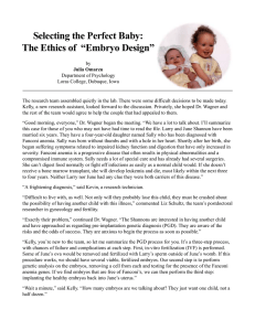 Selecting the Perfect Baby: The Ethics of  “Embryo Design”