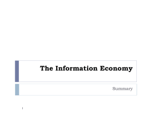 The Information Economy  Summary 1