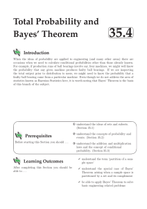 35.4 Total Probability and Bayes’ Theorem Introduction