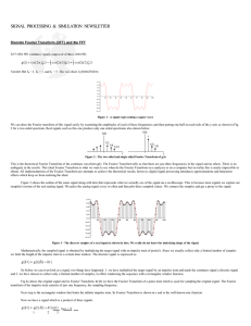 SIGNAL   PROCESSING   &amp;   SIMULATION ...  Discrete Fourier Transform (DFT) and the FFT