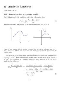 Analytic functions 12