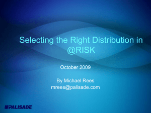 Selecting the Right Distribution in @RISK October 2009 By Michael Rees