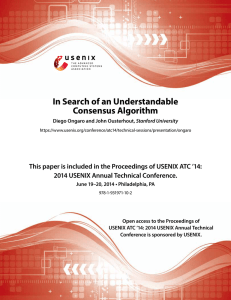 In Search of an Understandable Consensus Algorithm 2014 USENIX Annual Technical Conference.