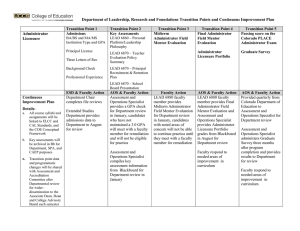 Department of Leadership, Research and Foundations Transition Points and Continuous... Administrator