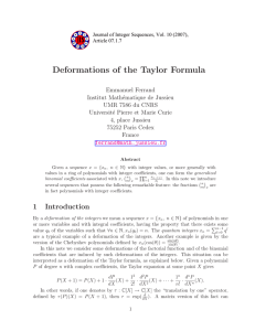 Deformations of the Taylor Formula