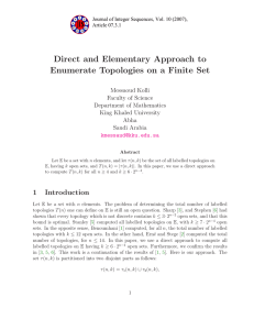Direct and Elementary Approach to Enumerate Topologies on a Finite Set
