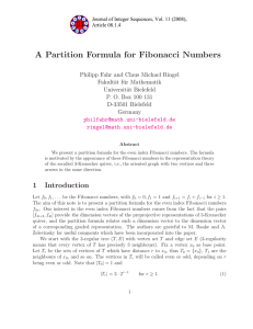 A Partition Formula for Fibonacci Numbers