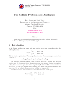 The Collatz Problem and Analogues