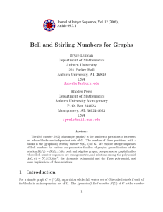 Bell and Stirling Numbers for Graphs