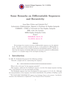 Some Remarks on Differentiable Sequences and Recursivity