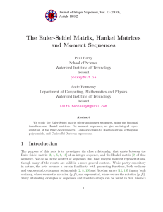 The Euler-Seidel Matrix, Hankel Matrices and Moment Sequences