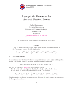 Asymptotic Formulae for n-th Perfect Power the Rafael Jakimczuk