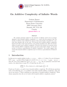 On Additive Complexity of Infinite Words