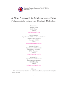 A New Approach to Multivariate q-Euler Polynomials Using the Umbral Calculus