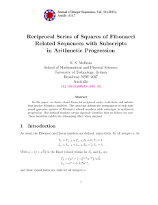 Reciprocal Series of Squares of Fibonacci Related Sequences with Subscripts