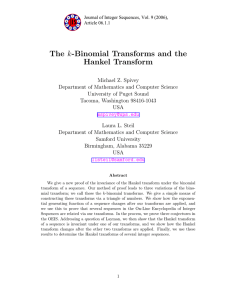 k-Binomial Transforms and the The Hankel Transform