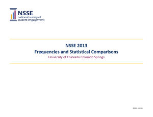 NSSE 2013 Frequencies and Statistical Comparisons University of Colorado Colorado Springs IPEDS: 126580