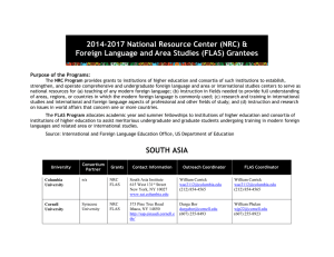 2014-2017 National Resource Center (NRC) &amp; Purpose of the Programs: