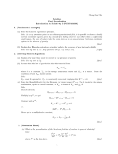 Chong-Sun Chu Solution Final Examination Introduction to Relativity I (PHYS431000)