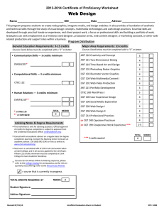 Web Design 2013-2014 Certificate of Proficiency Worksheet