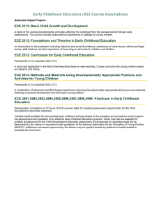 Early Childhood Education (AS) Course Descriptions