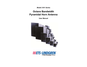Octave Bandwidth Pyramidal Horn Antenna Model 3161 Series User Manual