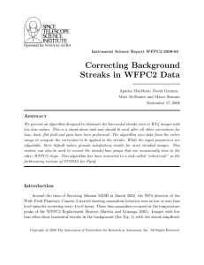 Correcting Background Streaks in WFPC2 Data SPACE TELESCOPE
