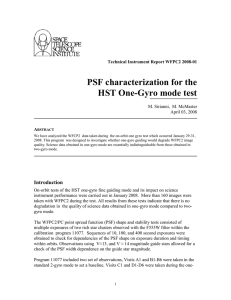 PSF characterization for the HST One-Gyro mode test