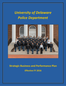University of Delaware Police Department Strategic Business and Performance Plan 6