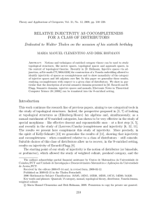 RELATIVE INJECTIVITY AS COCOMPLETENESS FOR A CLASS OF DISTRIBUTORS