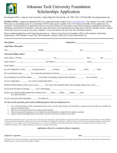 Arkansas Tech University Foundation Scholarships Application