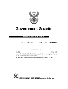 Government Gazette No. 26357 REPUBLIC OF SOUTH AFRICA
