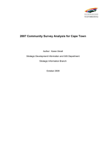 2007 Community Survey Analysis for Cape Town