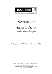 Tourism - an Ethical Issue Market Research Report