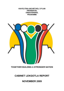 CABINET LEKGOTLA REPORT NOVEMBER 2009 TOGETHER BUILDING A STRONGER NATION