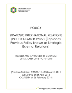 POLICY  [Replaces Previous Policy known as Strategic