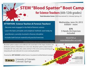 STEM “Blood Spatter” Boot Camp for Science Teachers (6th-12th grades)
