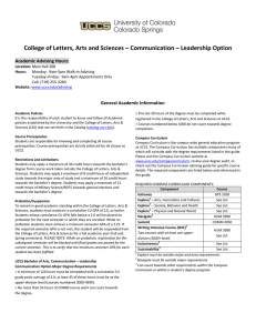 College of Letters, Arts and Sciences – Communication – Leadership... Academic Advising Hours: General Academic Information