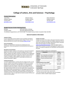 College of Letters, Arts and Sciences – Psychology Contact Information: