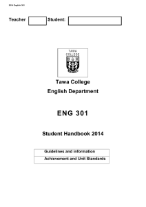 ENG 301 Tawa College English Department
