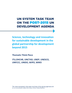 Science, technology and innovation for sustainable development in the