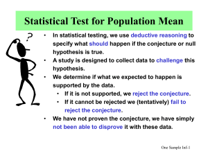 Statistical Test for Population Mean