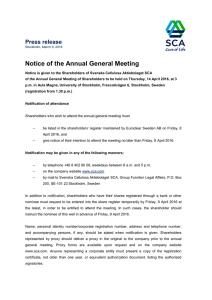 Notice of the Annual General Meeting Press release