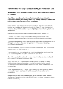 Statement by the City’s Executive Mayor, Patricia de Lille  for children