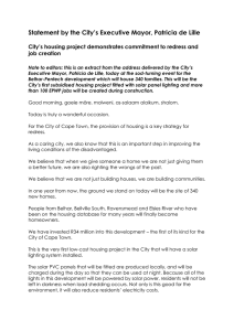 Statement by the City’s Executive Mayor, Patricia de Lille  job creation