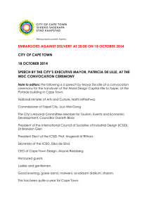 EMBARGOED AGAINST DELIVERY AT 20:00 ON 18 OCTOBER 2014